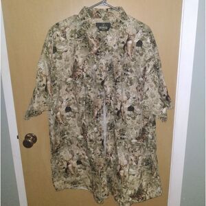 🎀Redhead Men's 100% Cotton Hawaiian Button Down Shirt Size XXL